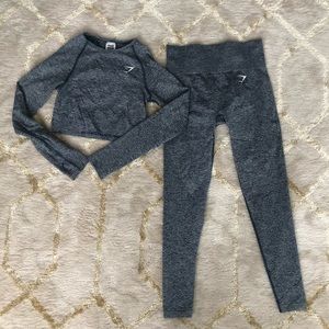 Gymshark Vital Seamless Teal Marl S top & bottom